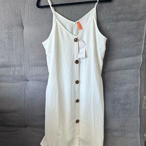 White Button-Down Dress